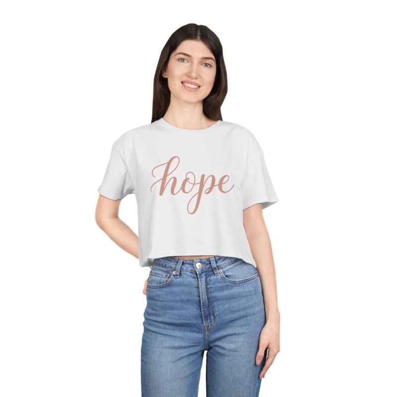 Hope Butterfly Aesthetic Tee – Inspirational Girls Crop Tee - Image 6