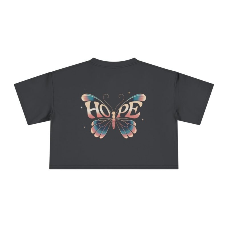 Hope Butterfly Aesthetic Tee – Inspirational Girls Crop Tee - Image 8