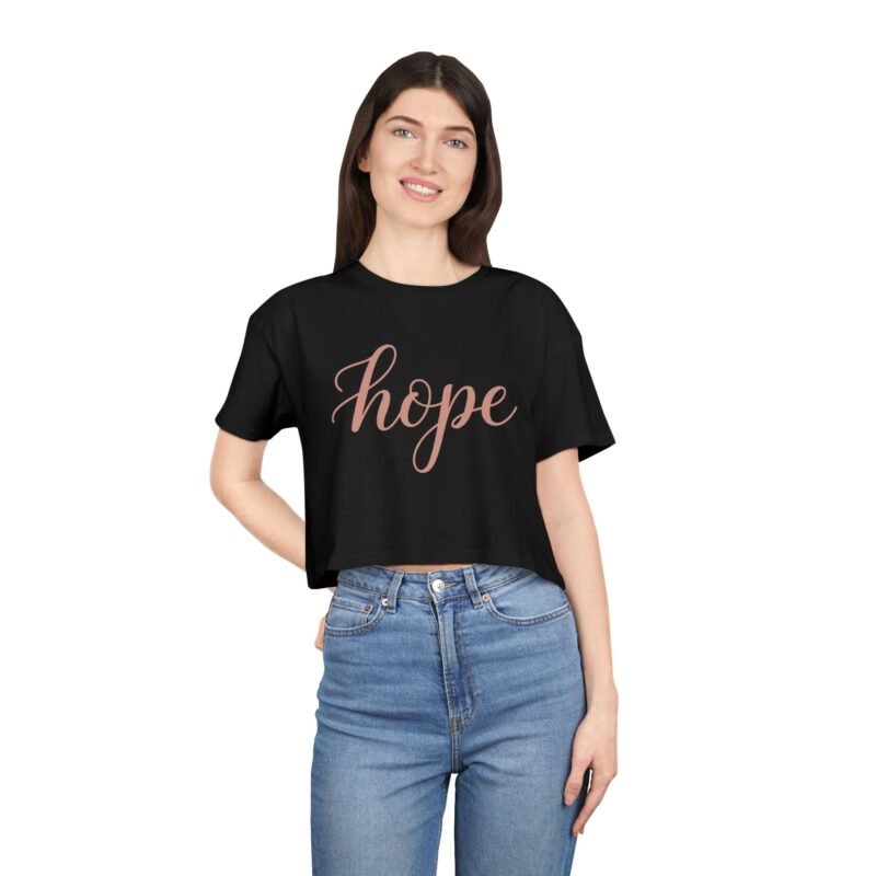 Hope Butterfly Aesthetic Tee – Inspirational Girls Crop Tee - Image 3