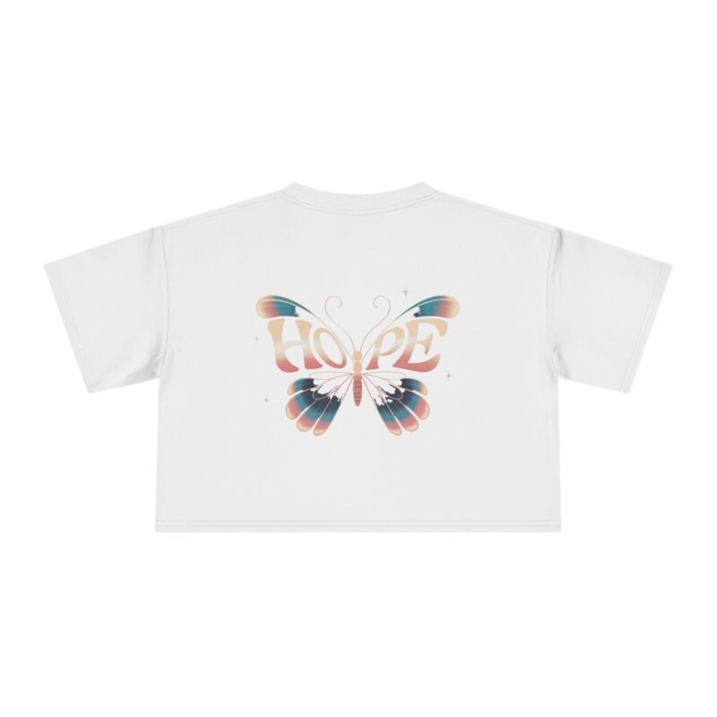 Hope Butterfly Aesthetic Tee – Inspirational Girls Crop Tee - Image 5
