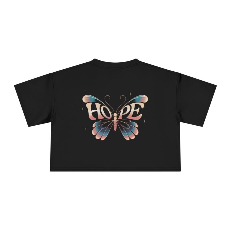 Hope Butterfly Aesthetic Tee – Inspirational Girls Crop Tee