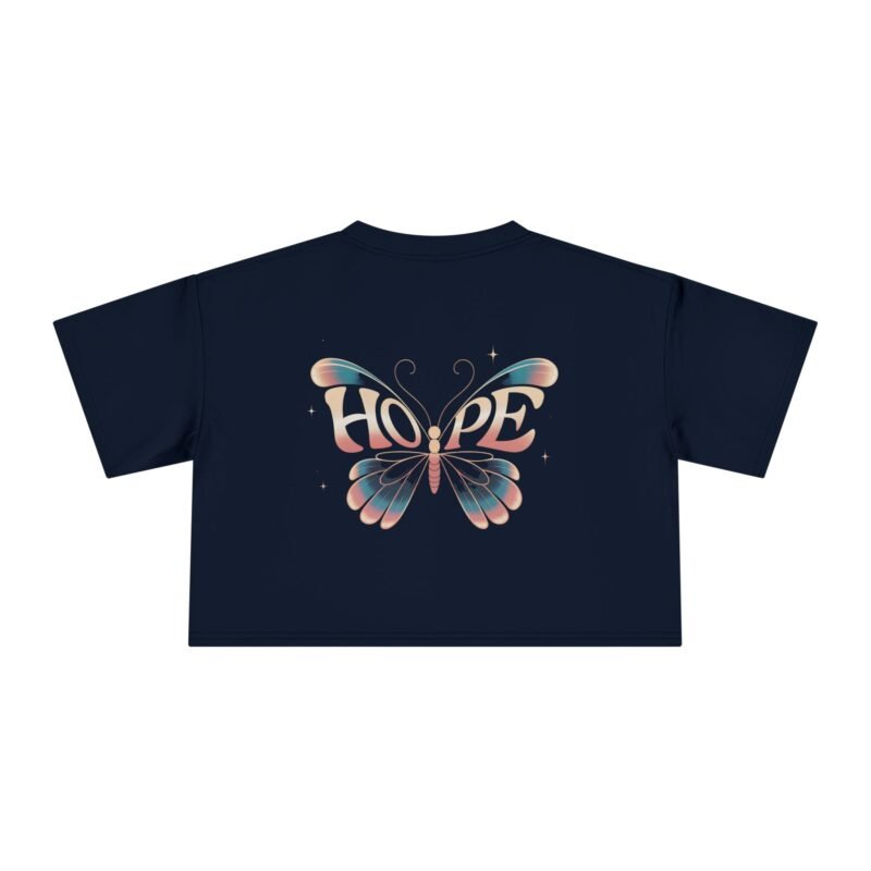 Hope Butterfly Aesthetic Tee – Inspirational Girls Crop Tee - Image 11